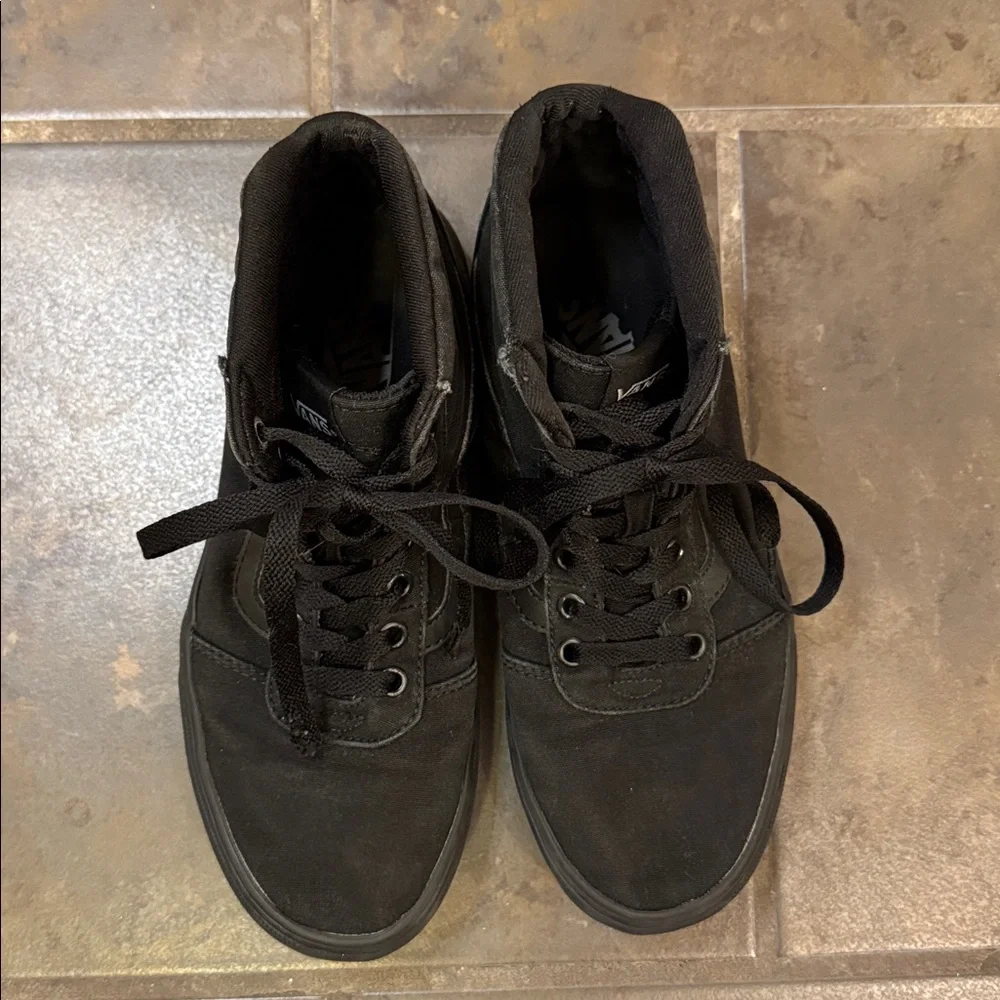 Vans Women’s High-Top Black Canvas Sneakers Shoes Black Size 8.5 - Picture 6 of 9
